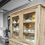 oud eiken vitrine kast 
